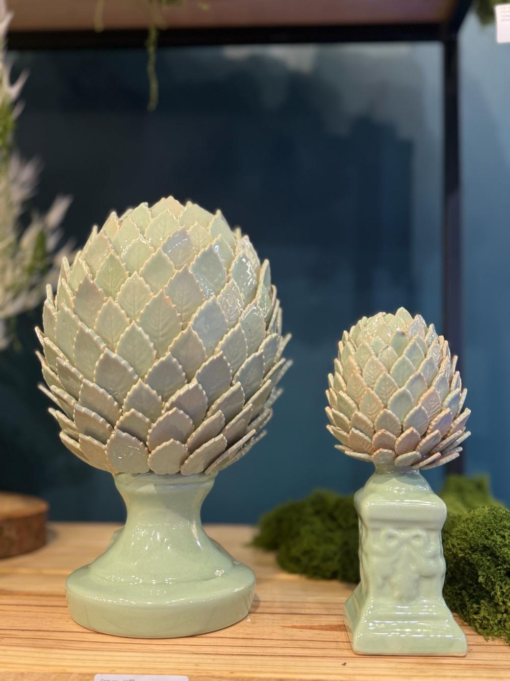 Pinhas de Folhas Verde Celadon